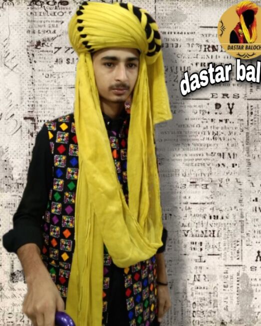 Yellow and Black Contrast Bukhti Dastar