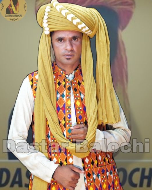 Bukhti Style Yellow And White Contrast D-0016 Turban