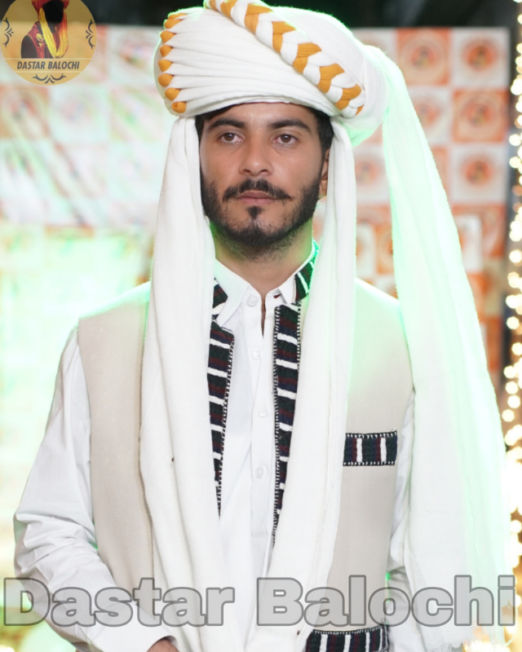Bukhti Style White And Brown Contrast D-0018 Turban