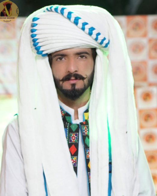 BUKHTI STYLE WHITE AND SKY BLUE CONTRAST D-0011 TURBAN